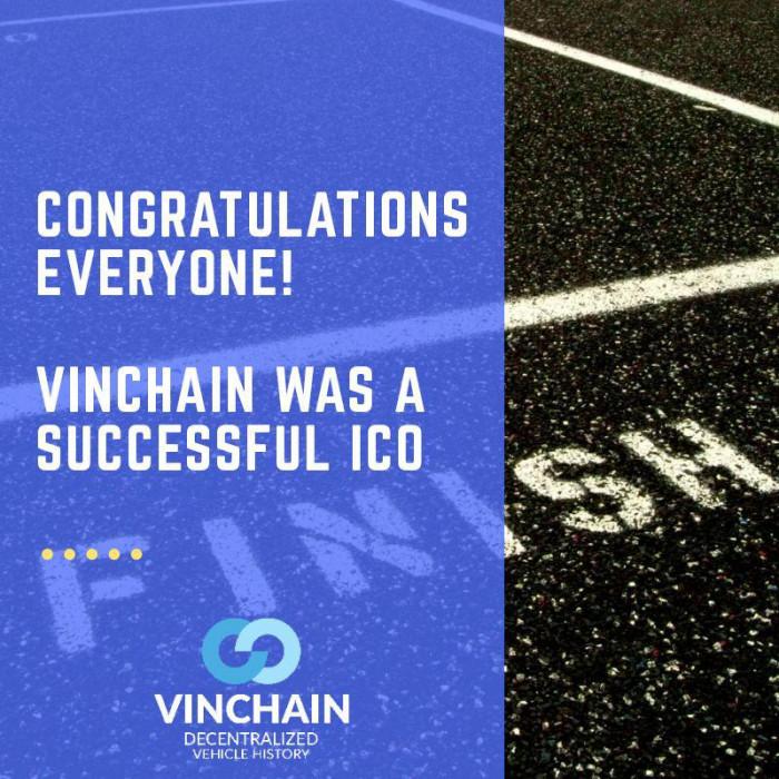 congratulations everyone! vinchain was a successful ico!